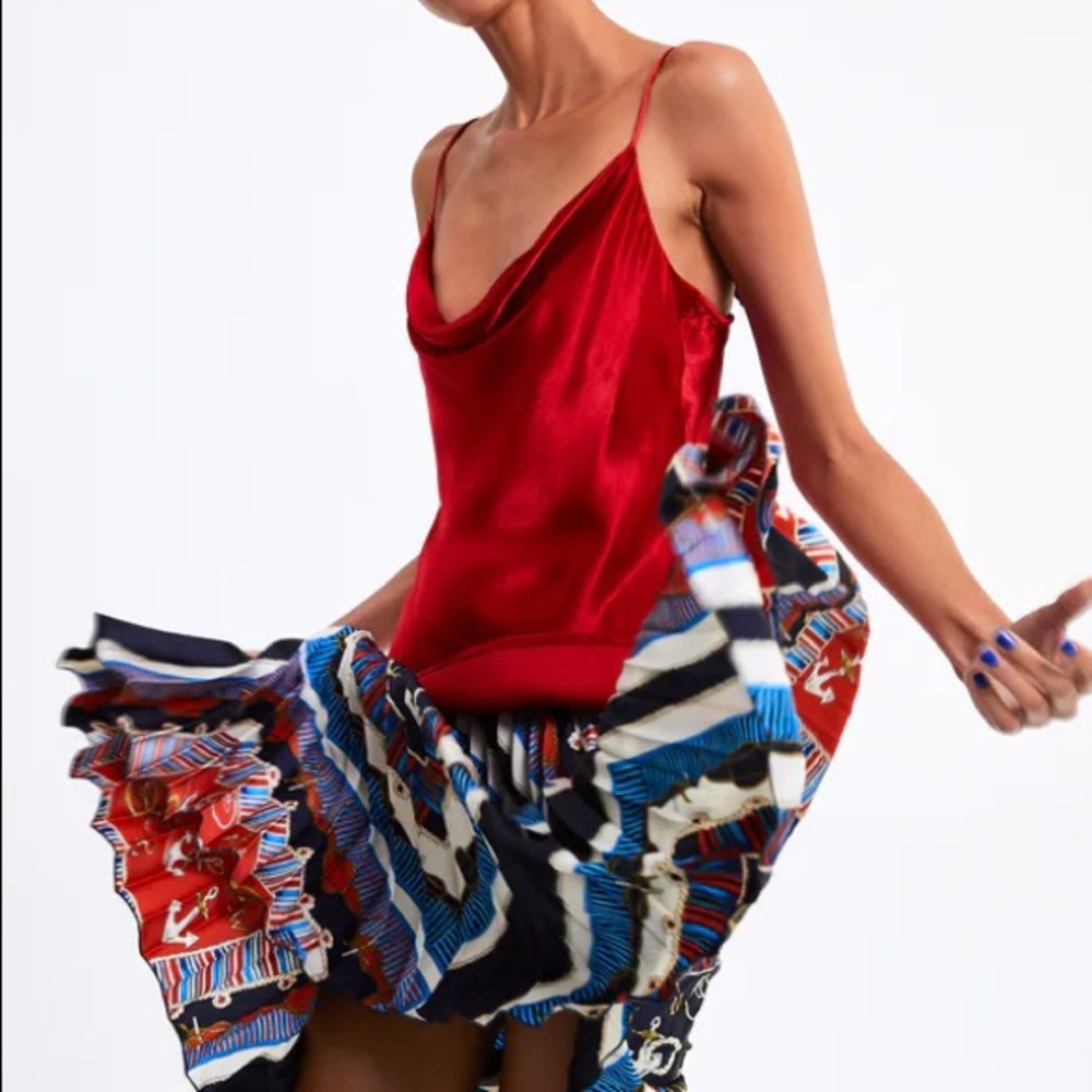 Draped brand new Zara red Blouse